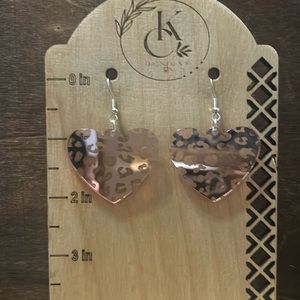 Animal Print Heart Earrings